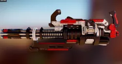 Futuristic Minigun Low-poly  3D model