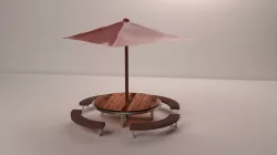 garden wood table  3D model