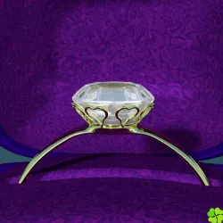 Golden hearts ring with box rigged low poly  Low-poly  3D model