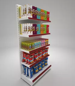 Gondola Shelves with Potato Chips 3D model