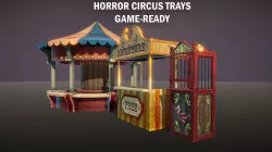 Horror circus trays Low-poly  3D model