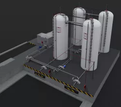 Industrial fluid reservoir 3D model