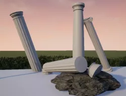 Ionic Doric and Tuscan COLUMNS Low-poly  3D model