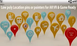 Location Pins or Icons 3D model Low-poly  3D model
