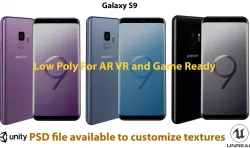 Low Poly Samsung Galaxy S9 Model for AR VR and Game Ready Low-poly 3D model