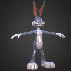 Low Polygon Art Bugs Bunny spring easter rabbit Low-poly  3D model