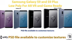 LowPoly Samsung Galaxy S9 and S9 Plus Models  AR VR Game Ready  Low-poly  3D model
