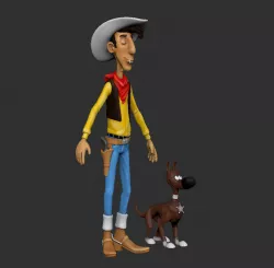 lucky luke and rantanplan zbrush file 3D model