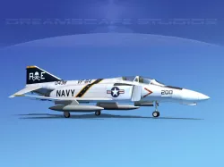 McDonnell Douglas F-4J Phantom II V07 USN 3D model