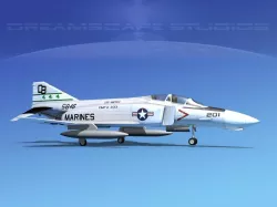 McDonnell Douglas F-4J Phantom II V12 USMC 3D model