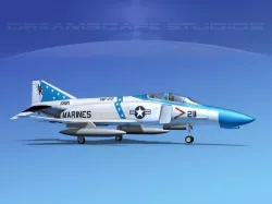 McDonnell Douglas F-4J Phantom II V15 USMC 3D model