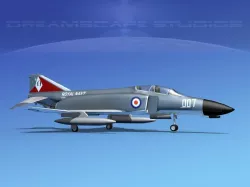 McDonnell Douglas F-4J Phantom II V21 UK 3D model