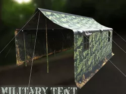 Military Tent Low-poly 3D model