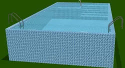 Modern Pool with jacuzzi 3D model