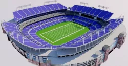 MT Bank Stadium - Baltimore Low-poly  3D model