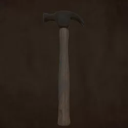old rusted hammer game ready Low-poly  3D model