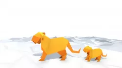 Origami Tiger Low-poly  3D model
