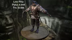 Pirate Shark Quartermaster Low-poly  3D model