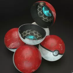 Pokeball Low-poly  3D model