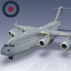 RAF C-17 Globemaster III Low-poly  3D model