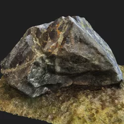 Realistic Scanned Mossy Rock 3d Model 3D model