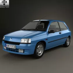 Renault Clio 3-door hatchback 1990 3D model