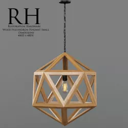 Restoration Hardware   Wood Polyhedron Pendant Smal Low-poly  3D model