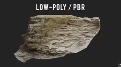 Rock cliff Scan Low-poly  3D model