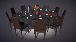Round Table Setting 3D model