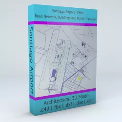 Santiago SCL Airport Roads Buildings 3D model