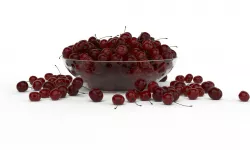Scattered Cherries in glass vase 3D model