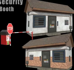 Security Booth - PBR  Game-Ready Low-poly  3D model