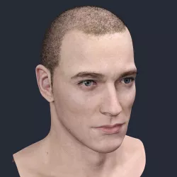 Short Hair Realistic Man Low-poly  3D model