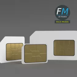 SIM Cards Low-poly  3D model