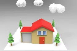 simple house Low-poly  3D model
