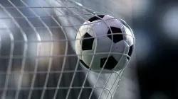 Soccer ball flying into goal net - Animated 3d scene vray 3D model