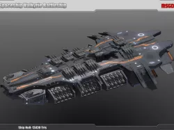 Spaceship Battleship Valkyrie Low-poly  3D model