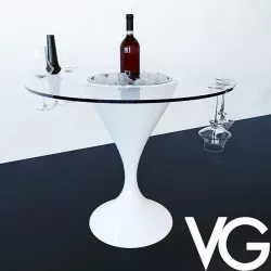 Table with bottle 3D model