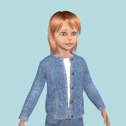 Teenage girl in jeans clothes 3D model