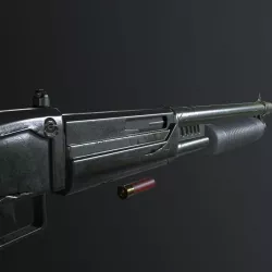 The Futuristic Shotgun - RIGGED ANIMATED  Low-poly  3D model