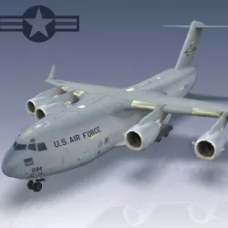 USAF C-17 Globemaster III Low-poly  3D model
