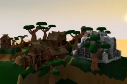 Village Low-poly  3D model