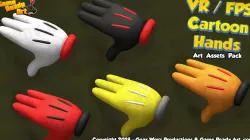 VR - FPS Cartoon Hands Pack Low-poly 3D model