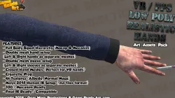 VR - FPS Low Poly Realistic Hands Pack Low-poly  3D model