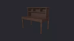 Walnut Wood Office Desk - Study Desk - Office Desk - Desk Low-poly  3D model