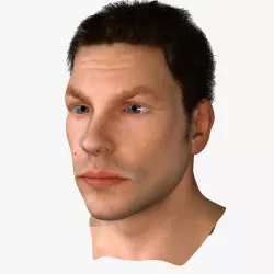 White Male Face Rigged 3D model
