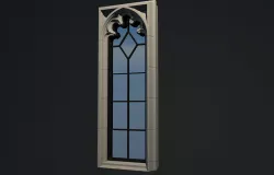 WINDOW arch gothic 5 pane 3D model