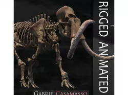Woollly Mammoth Complete Skeleton System 3D model