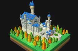 World Architecture 1 neuschwanstein castle Low-poly  3D model