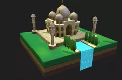 World Architecture 3 Taj Mahal Low-poly  3D model